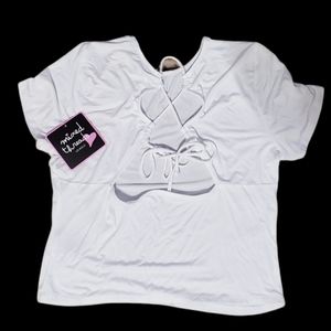 •Mixed Threads• White Tee
